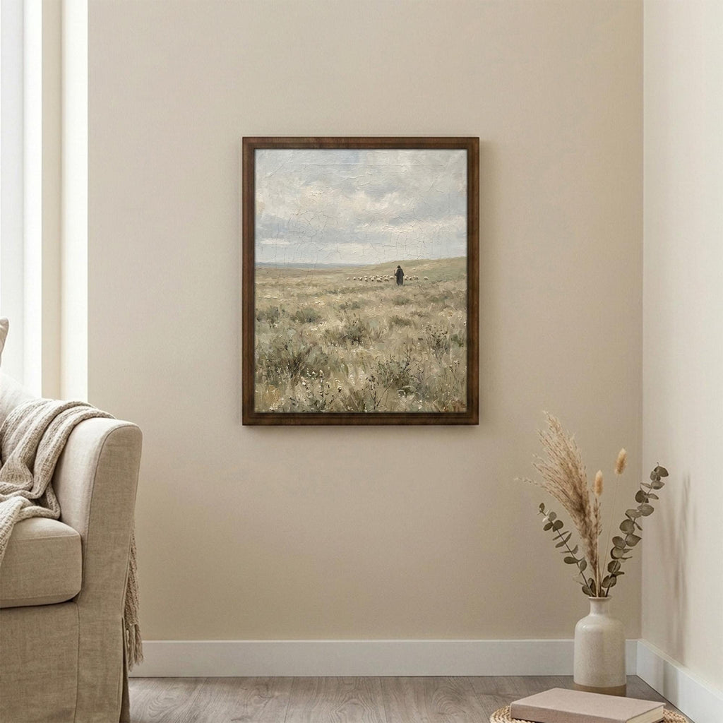 Jesus Good Shepherd, Christian Wall Art, Religious Oil Painting, Scripture Home Decor, Framed Canvas Wood Art, Catholic Gifts, Christ Print