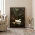 Duck Oil Painting, Countryside Landscape Wall Art, Farmhouse Decor, Framed Canvas Wood Art, Cottagecore Decor, Rustic Nature Art, Duck Print