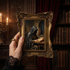 Mystical Monk Scholar, Gothic Renaissance Art, Wizard Alchemist Canvas, Medieval fantasy Decor, Framed dark art, Vintage Occult print