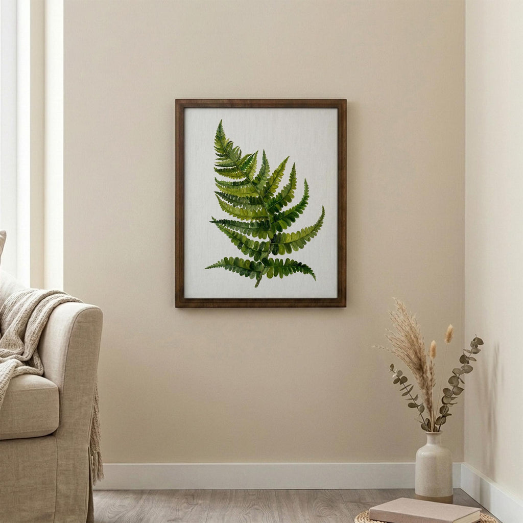 Fern Wall Art, Wood Picture Frame, Botanical Canvas Art, 3D Layered Wood Sign, Framed Leaf Print, Plant Lover Gift, Rustic Home Decor