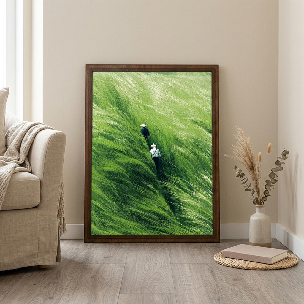 Landscape Wall Art, Wood Picture Frame, Vietnam Rice Field, 3D Layered Wood Sign, Nature Canvas Art, Farmhouse Wall Decor, Housewarming Gift