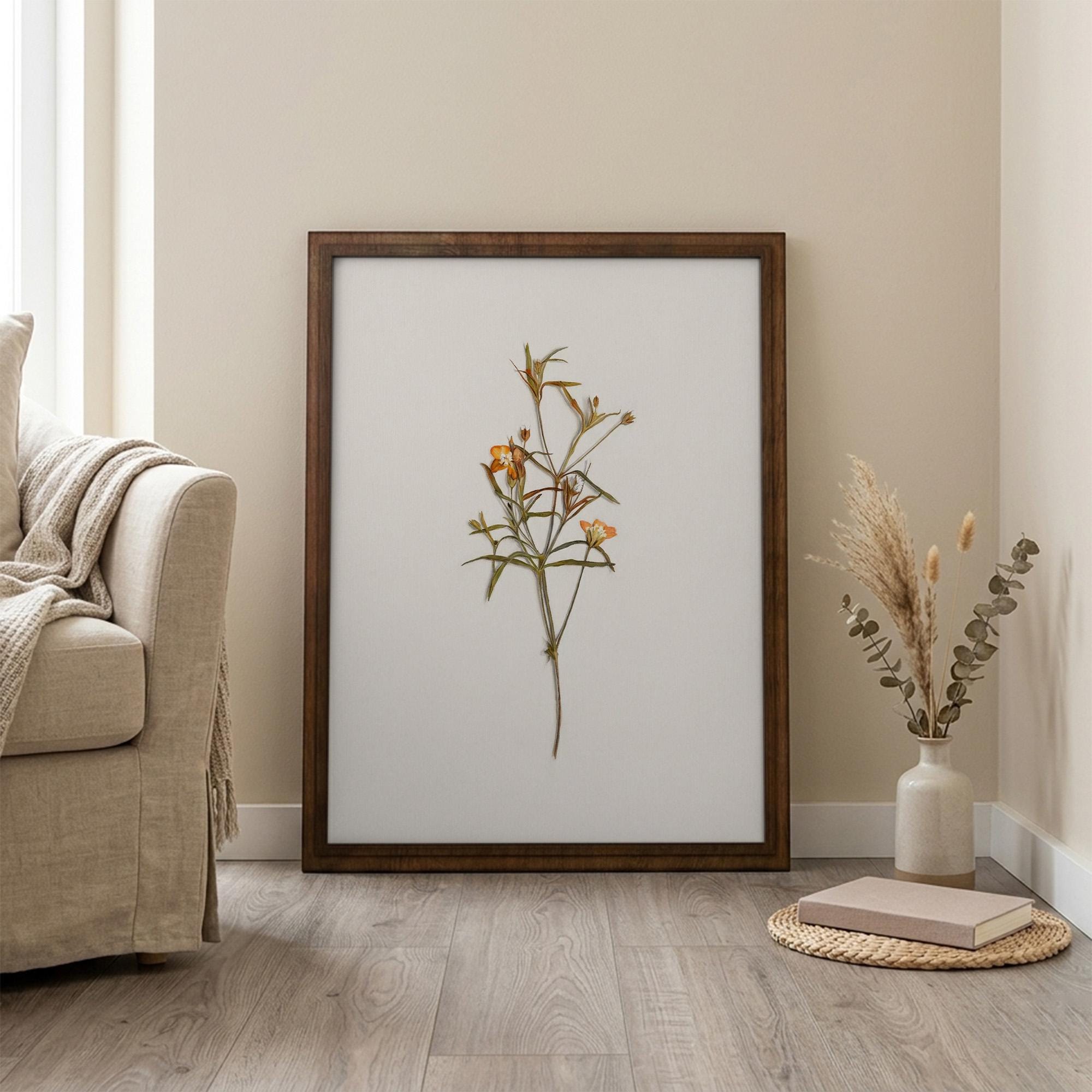 Pressed Flower Art, Wood Picture Frame, Botanical Wall Decor, 3D Layered Wood Sign, Wildflower Canvas, Plant Lover Gift, Rustic Home Decor