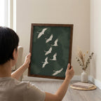 Crane Wall Art, Wood Picture Frame, Flying Bird Decor, 3D Layered Wood Sign, Japanese Art Print, Wildlife Canvas, Housewarming Gift