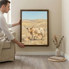 Longhorn Wall Art, Wood Picture Frame, Country Cow Decor, 3D Layered Wood Sign, Western Canvas Print, Farmhouse Gift, Rustic Home Decor