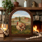 Arched Chicken Frame, Country Farmhouse Decor, Wooden Hen Art, Rustic Wood Frame, Canvas Farm Art, 3D Layered Frame, Wall Hanging Art Decor