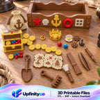 Pirate Treasure Playset STL Bundle with Chest Coins Gems and Tools