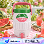 Pink and Green Lips Mini Water Cooler STL File with Handle and Spigot