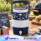 Father's Day Best Dad Ever Mini Water Cooler STL in Navy and White
