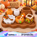 Thanksgiving Turkey Playset STL Bundle with Tray Bowls Jars and Pot