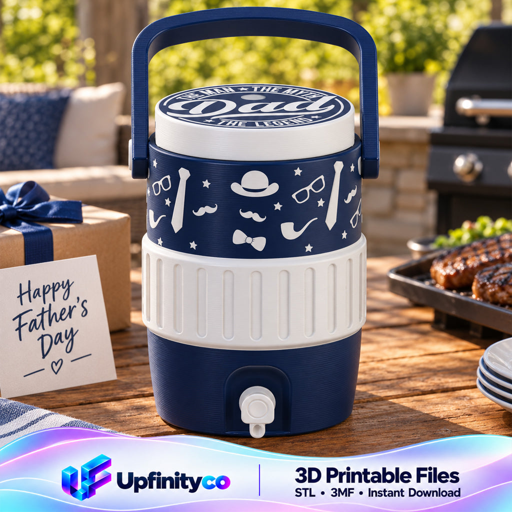 Dad The Man The Myth The Legend Mini Water Cooler STL Navy Gift