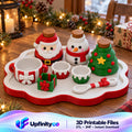 Christmas Playset STL Bundle with Santa Snowman Tree Jars and Tray