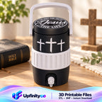 Christian Jesus Three Crosses Mini Water Cooler STL Black and White