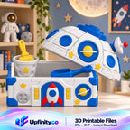 Space Sandbox STL Bundle with Rocket Dome Lid Bucket and Scoop