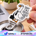 Serious Goose Soda Can Opener Keychain STL File with Nail Saver