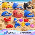 Ocean Animal Sandbox STL Bundle with Shark Orca Whale Octopus Puffer