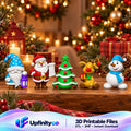 Christmas Figurines STL Set with Gnome Santa Tree Reindeer S 1
