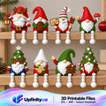 Flexi Christmas Gnome STL Bundle with 8 Shelf Sitter Gnomes 1