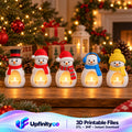 Snowman Candle Holder STL Bundle with Hats Scarves and Earmu 1