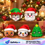 Christmas Candy Holder STL Set with Santa Elf Snowman and Tr 1