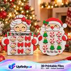 Christmas Tic Tac Toe STL Bundle with Santa and Mrs Claus Boards