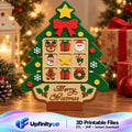 Christmas Tree Game Board STL with 9 Festive Holiday Icons 1