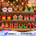 Christmas Earrings STL Bundle with 10 Cute Holiday Designs 1