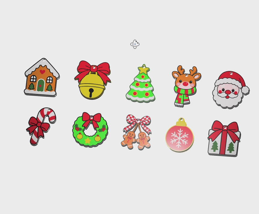 Christmas Earrings STL Bundle with 10 Cute Holiday Designs 2