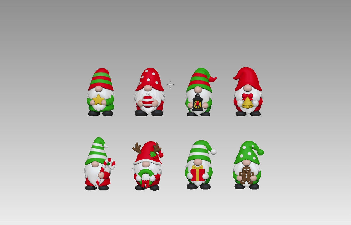 Christmas Gnome STL Bundle with 8 Cute Holiday Gnome Figurin 2