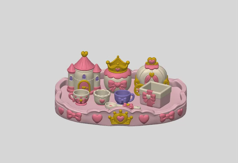 Princess Tea Party Playset STL Bundle with Castle Carriage and Crown