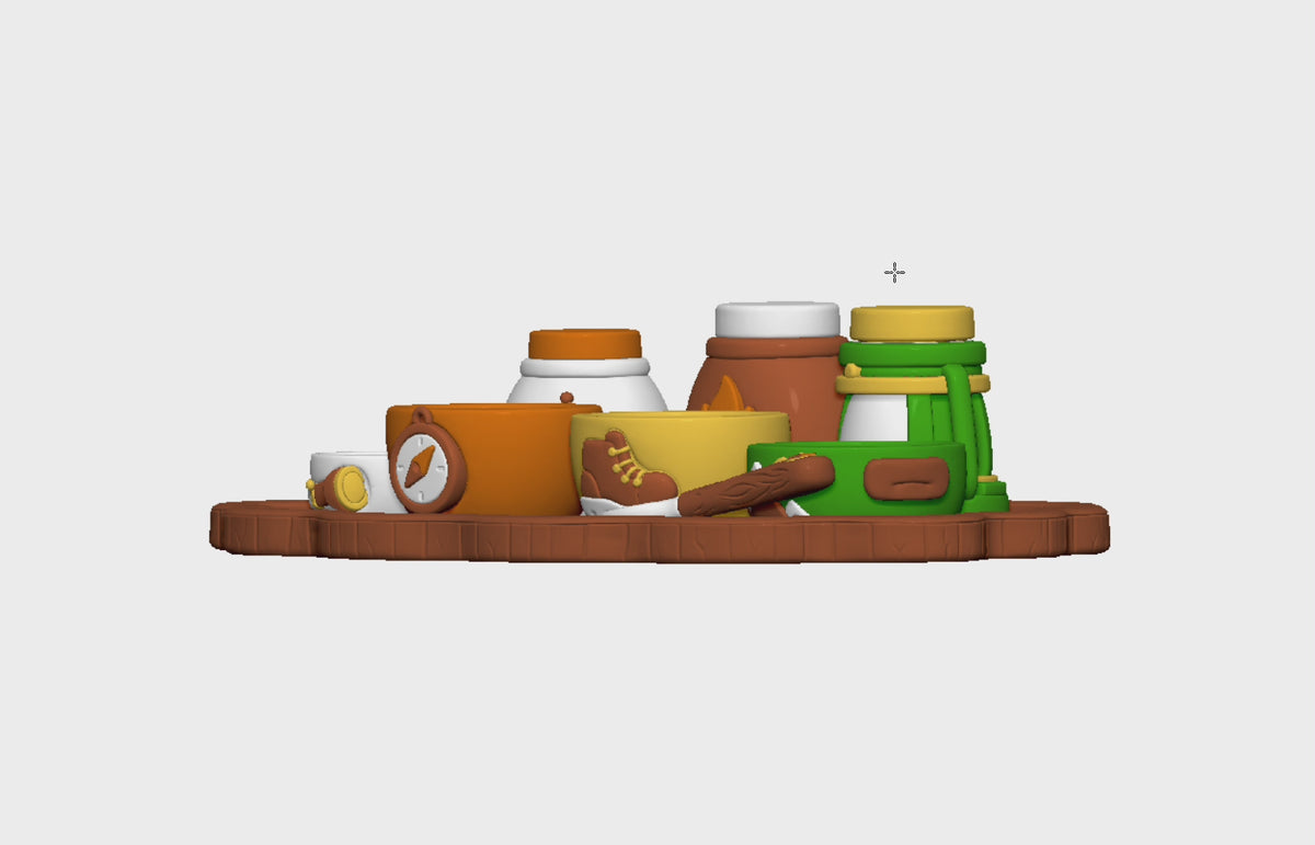 Camping Playset STL Bundle with Tray Bowls Jars and Spoon