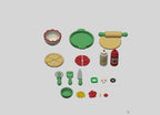 Pizza Playset STL Bundle with Dough Pan Bottles and Tools
