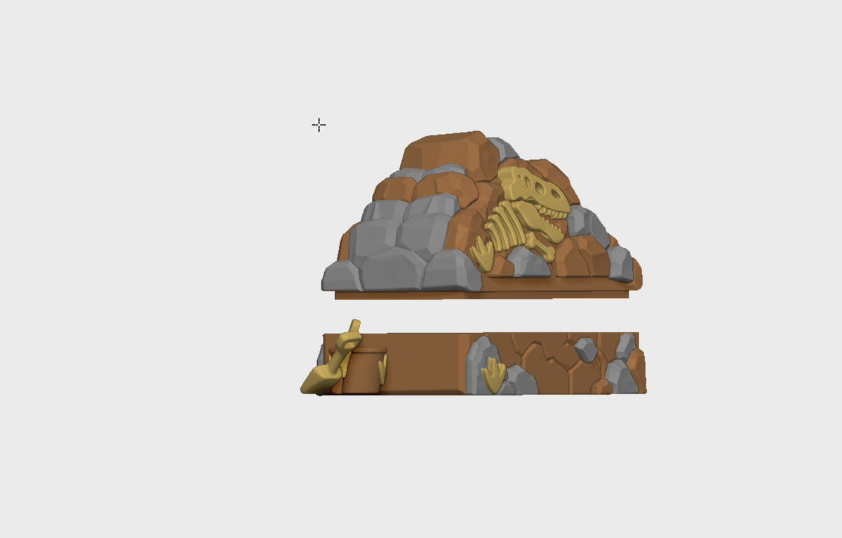 Dinosaur Sandbox STL Bundle with Rock Lid Fossil Bucket and Scoop