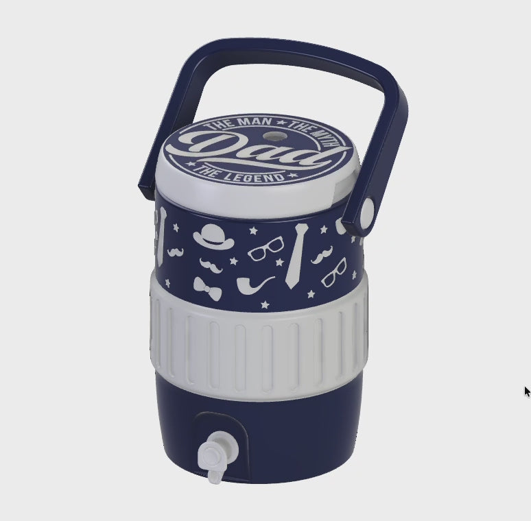 Dad The Man The Myth The Legend Mini Water Cooler STL Navy Gift