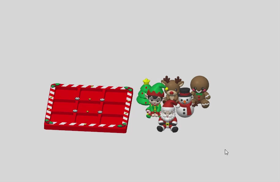 Christmas Tic Tac Toe STL Bundle with 3 Holiday Game Boards 2