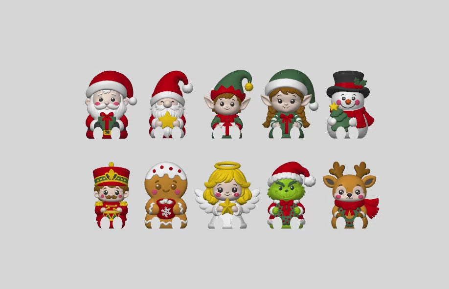 Flexi Christmas STL Bundle with Santa Elf Angel and Nutcrack 2